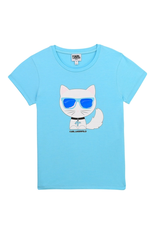 turkusowy Karl Lagerfeld - T-shirt dziecięcy Z15292.86.108 Dziewczęcy