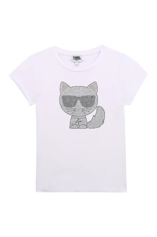 biały Karl Lagerfeld - T-shirt dziecięcy Z15300.114.150 Dziewczęcy