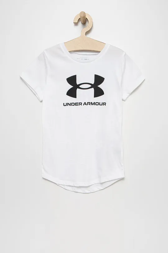 biały Under Armour t-shirt dziecięcy 1361182 Dziewczęcy