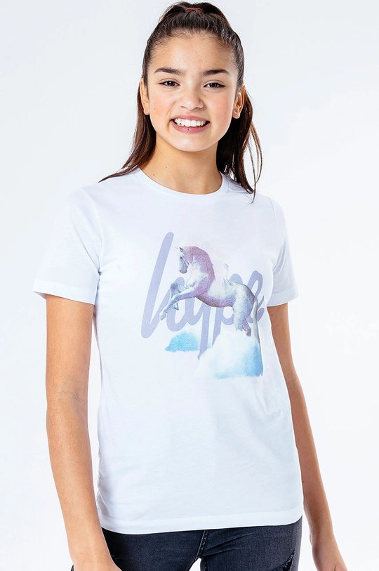 biały Hype T-shirt dziecięcy UNICORN SCRIPT Dziewczęcy