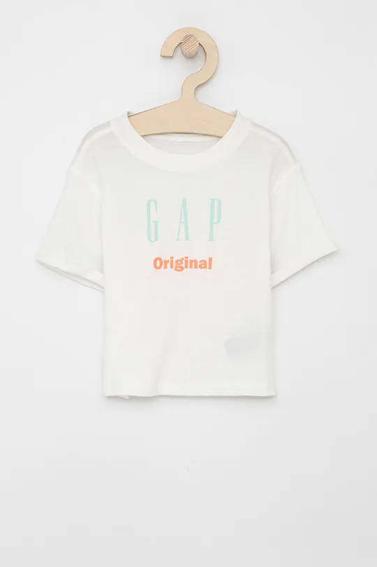 biały GAP T-shirt bawełniany dziecięcy Dziewczęcy