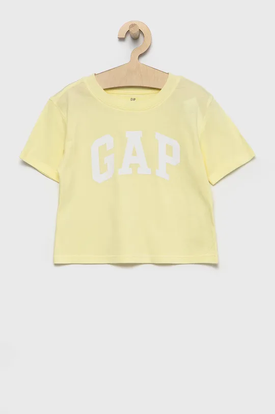 žltá Detské bavlnené tričko GAP Dievčenský