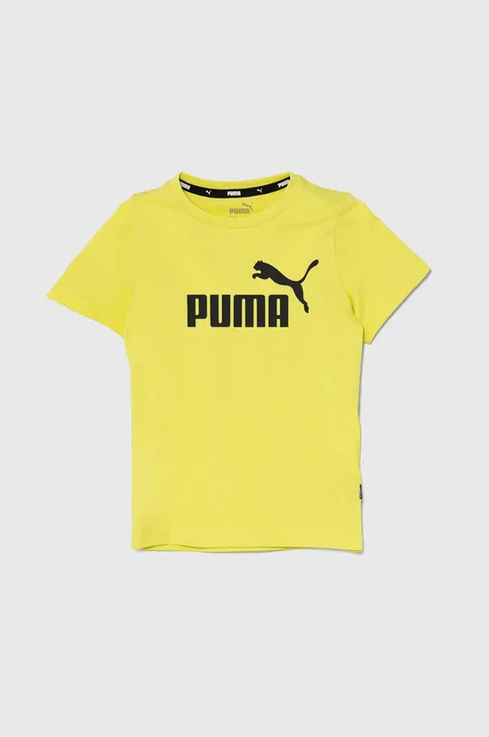 зелений Дитяча бавовняна футболка Puma Дитячий