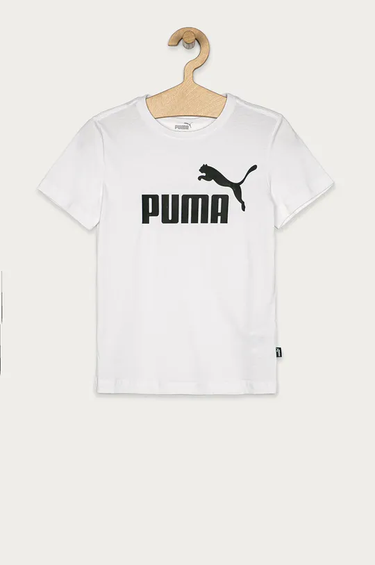 Detské bavlnené tričko Puma biela