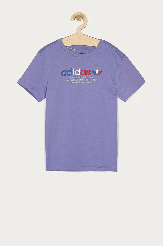fioletowy adidas Originals - T-shirt dziecięcy 134-176 cm GN7481 Dziecięcy
