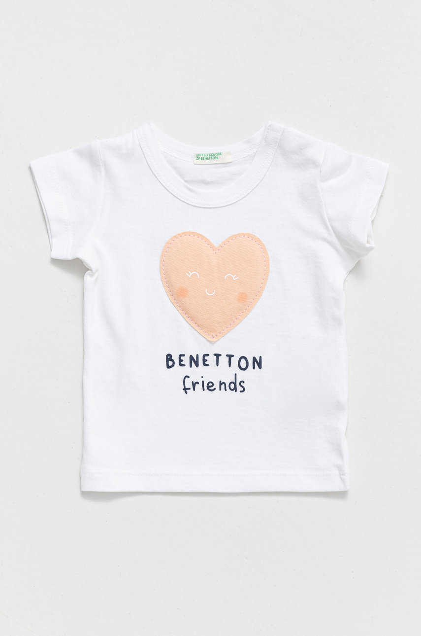 jasny pomarańczowy United Colors of Benetton T-shirt bawełniany dziecięcy Dziecięcy