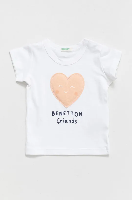 oranžová Detské bavlnené tričko United Colors of Benetton Detský