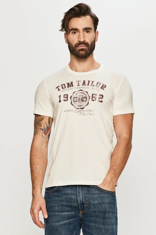 beżowy Tom Tailor - T-shirt Męski