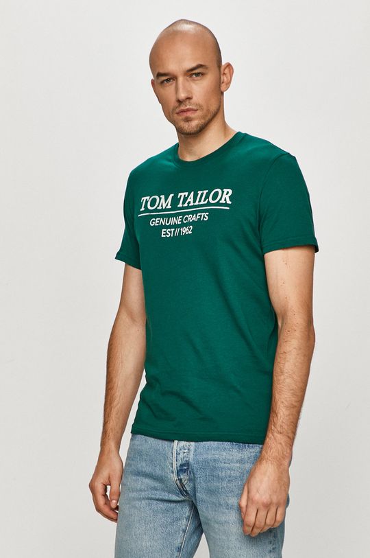 ciemny zielony Tom Tailor - T-shirt Męski