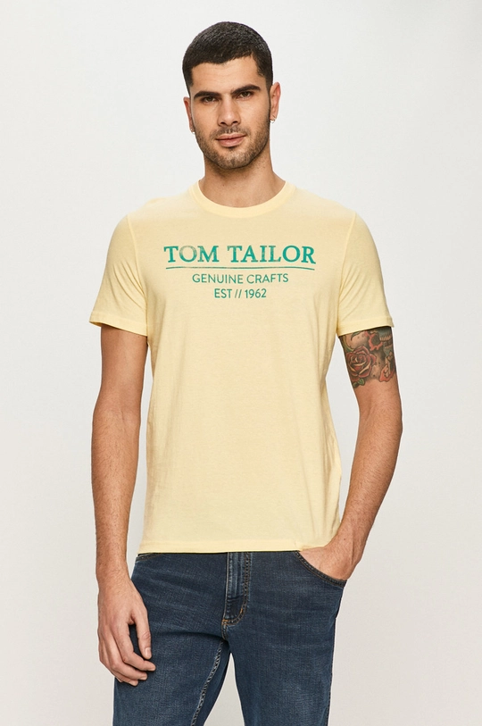 żółty Tom Tailor - T-shirt Męski