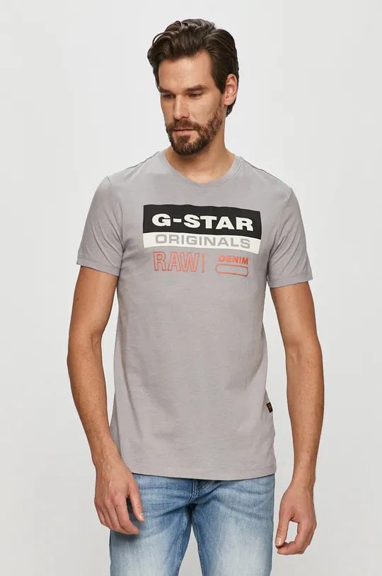 szary G-Star Raw - T-shirt D18261.336.B959 Męski