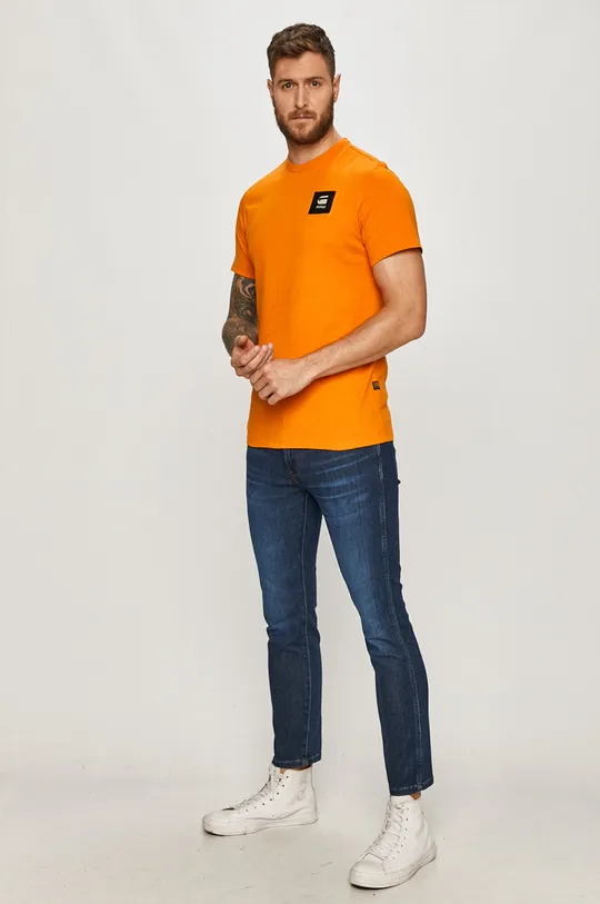 G-Star Raw - T-shirt D18197.C336.B976 pomarańczowy