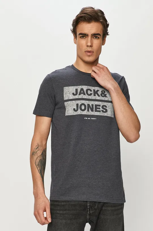 granatowy Jack & Jones - T-shirt Męski