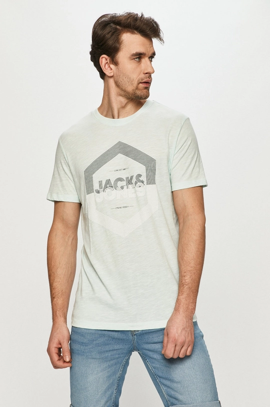 turkusowy Jack & Jones - T-shirt Męski