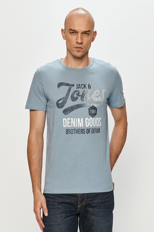 fioletowy Jack & Jones - T-shirt Męski