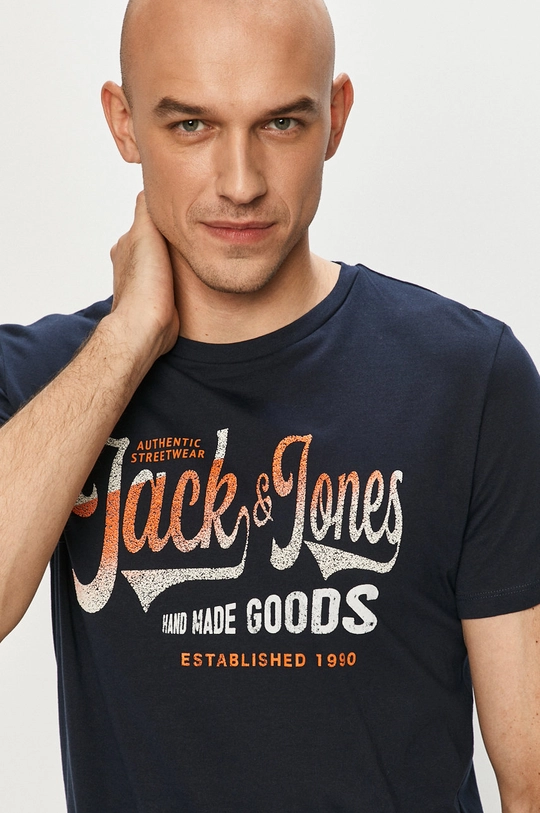 granatowy Jack & Jones - T-shirt Męski