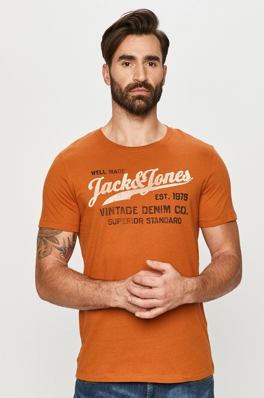 oranžová Premium by Jack&Jones - Tričko Pánsky