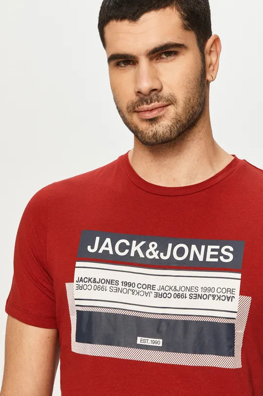 bordowy Jack & Jones - T-shirt