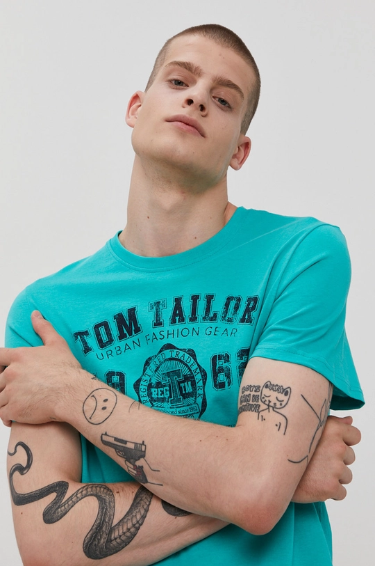 zielony Tom Tailor T-shirt Męski