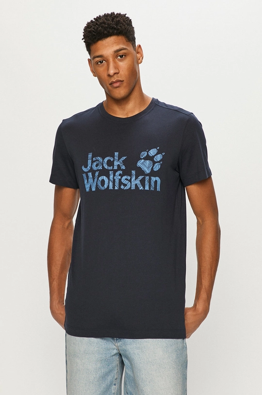 granatowy Jack Wolfskin - T-shirt Męski