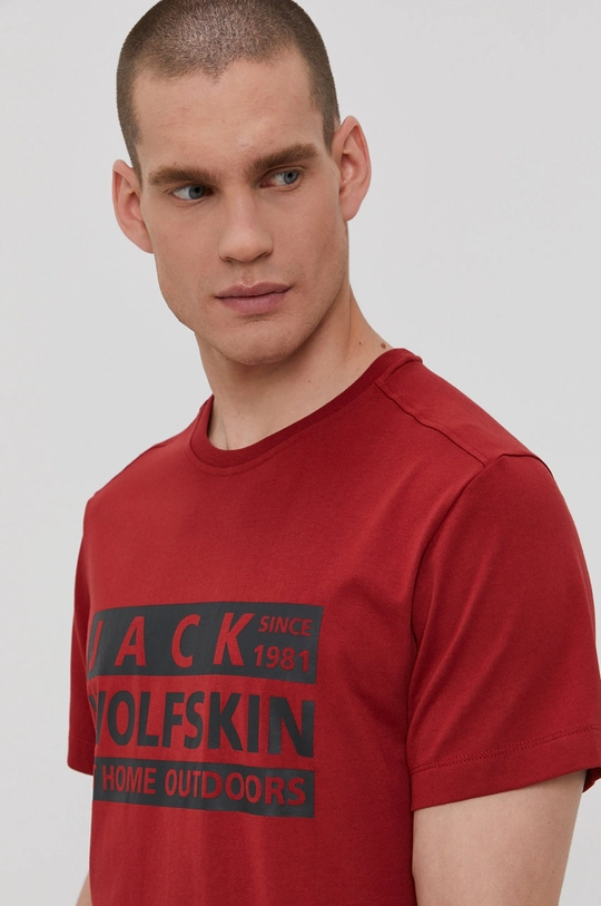 bordowy Jack Wolfskin T-shirt