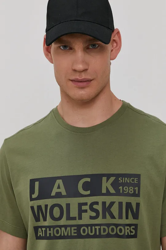 zielony Jack Wolfskin T-shirt Męski