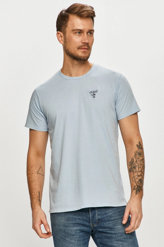 niebieski Guess - T-shirt Męski