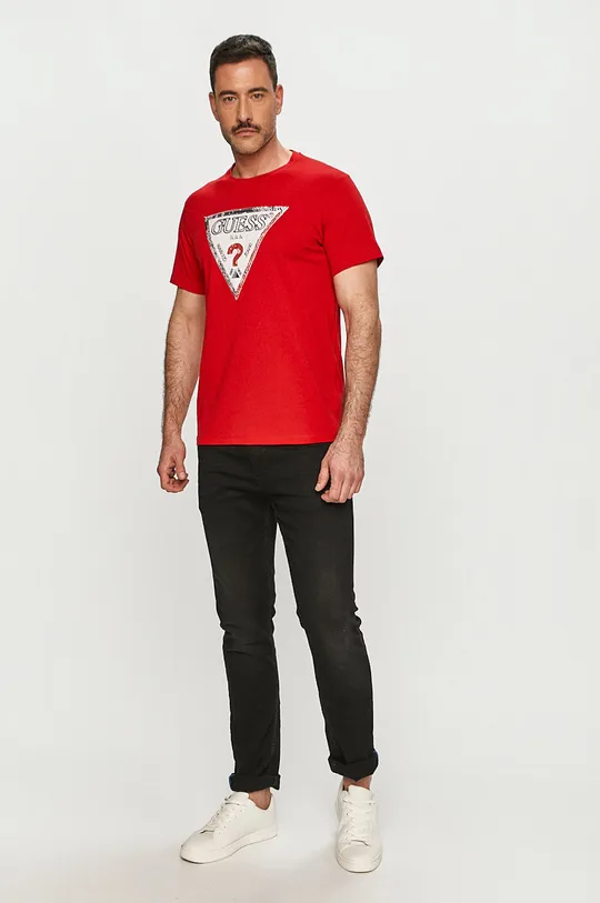 Guess - T-shirt czerwony