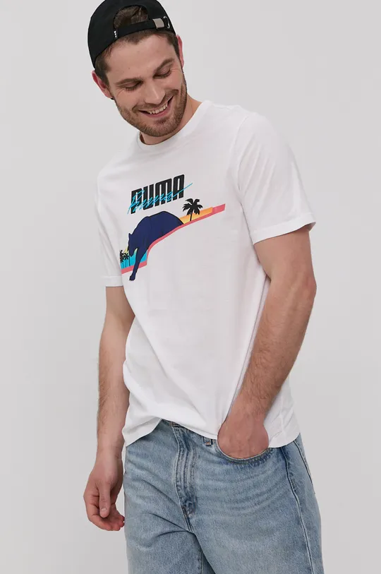 biały Puma T-shirt 530907