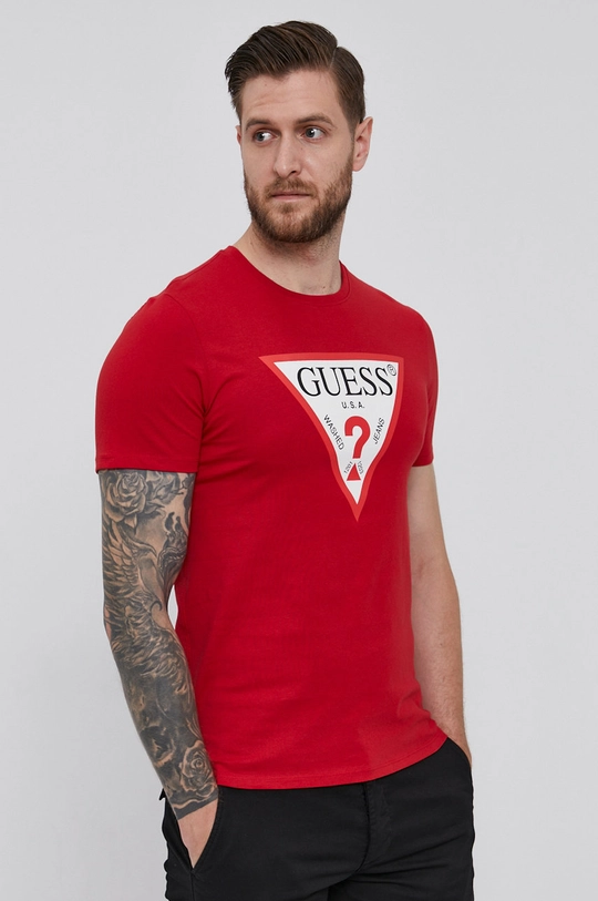 červená Guess - Tričko Pánsky