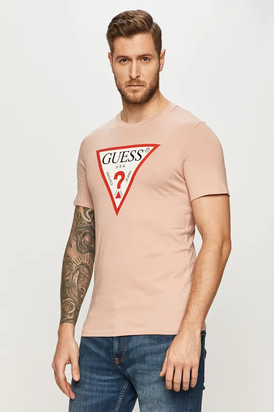 rózsaszín Guess - T-shirt Férfi