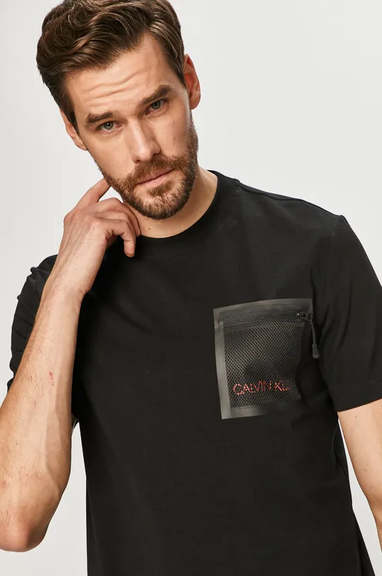 czarny Calvin Klein - T-shirt Męski