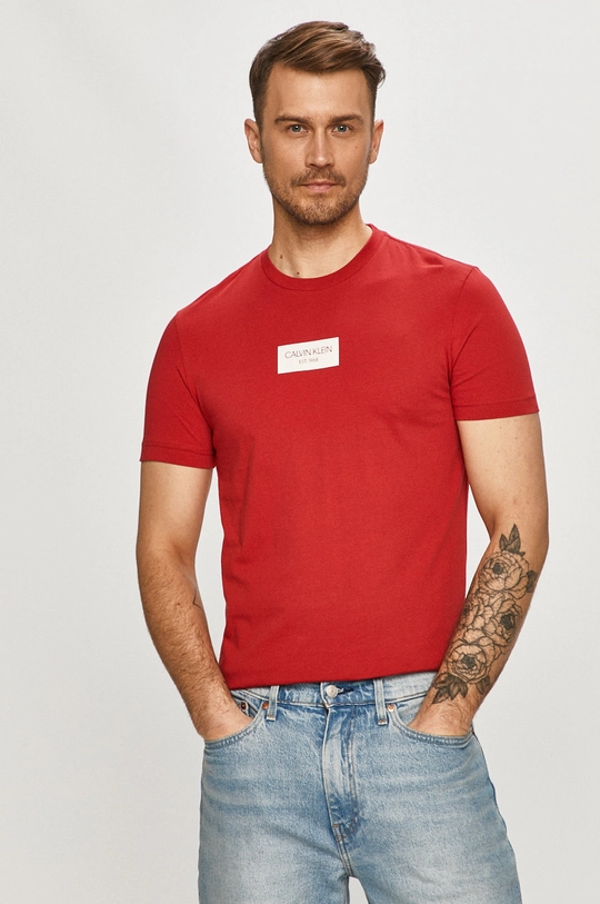 czerwony Calvin Klein - T-shirt Męski