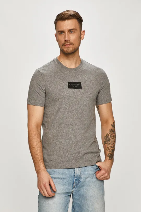 szary Calvin Klein - T-shirt Męski