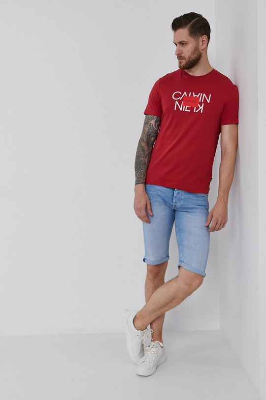 czerwony Calvin Klein - T-shirt Męski