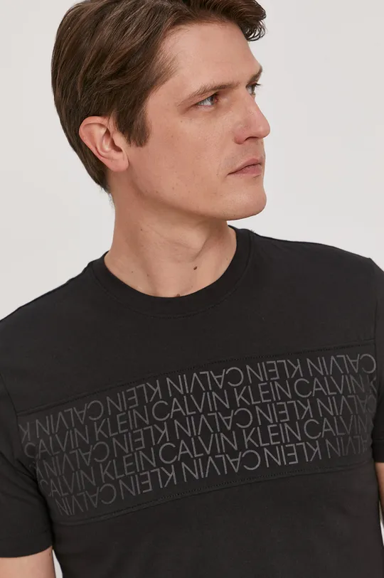 czarny Calvin Klein T-shirt Męski