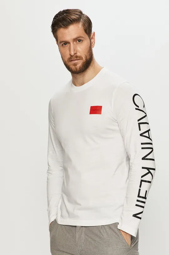 biela Calvin Klein - Tričko s dlhým rukávom Pánsky