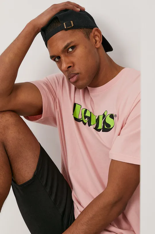 rózsaszín Levi's t-shirt Férfi