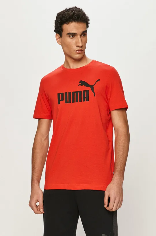czerwony Puma - T-shirt 586666 Męski