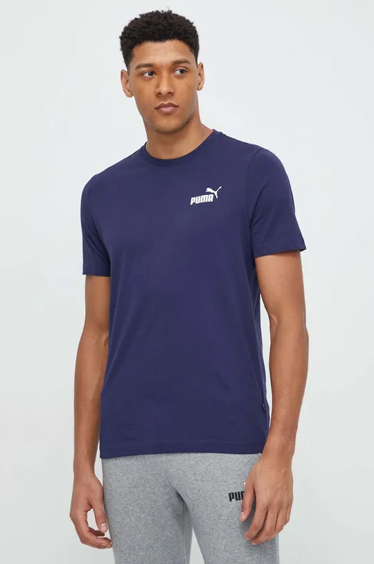 mornarsko modra Bombažna kratka majica Puma Moški