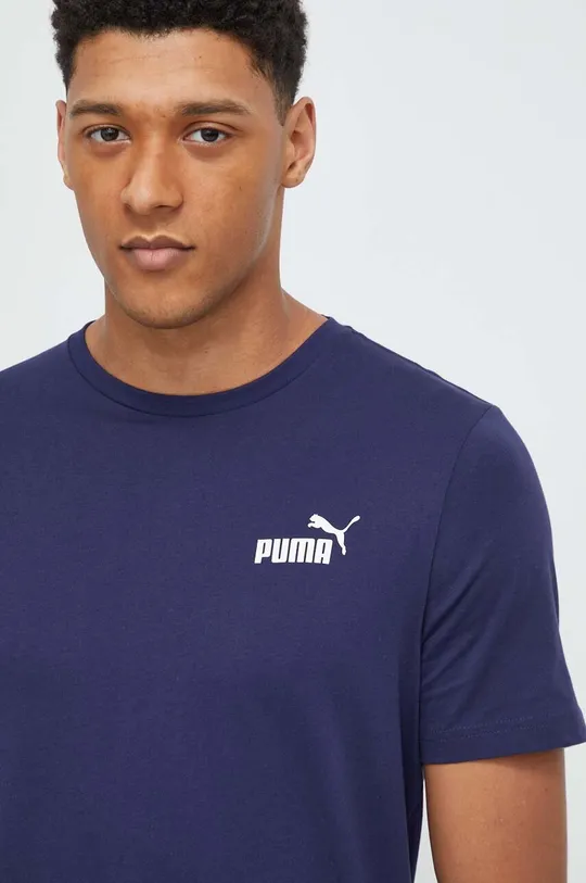sötétkék Puma pamut póló