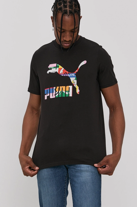 czarny Puma T-shirt 599804 Męski