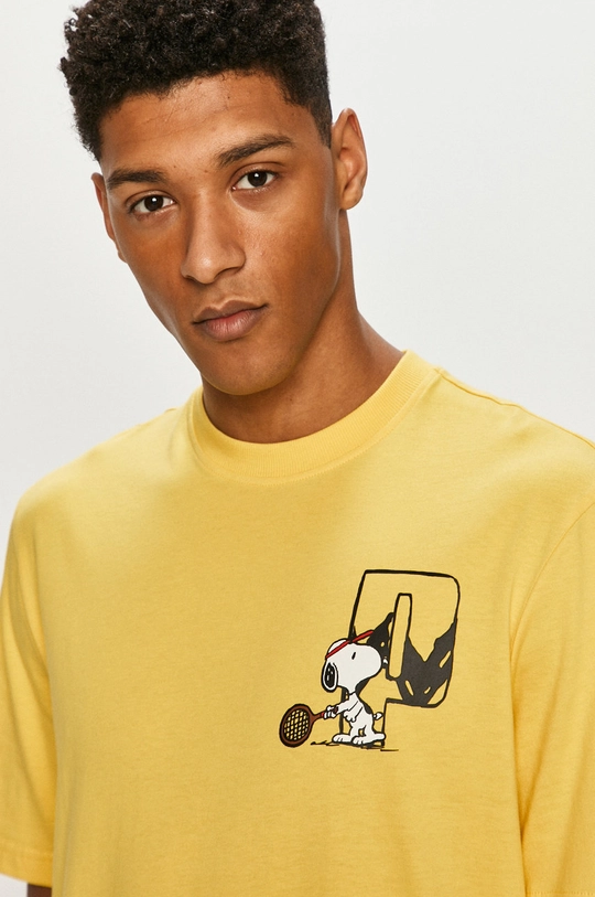 żółty Puma - T-shirt x Peanuts 530616 Męski