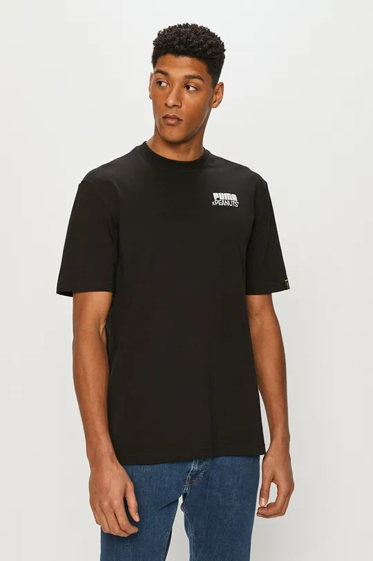 czarny Puma - T-shirt x Peanuts 530616 Męski