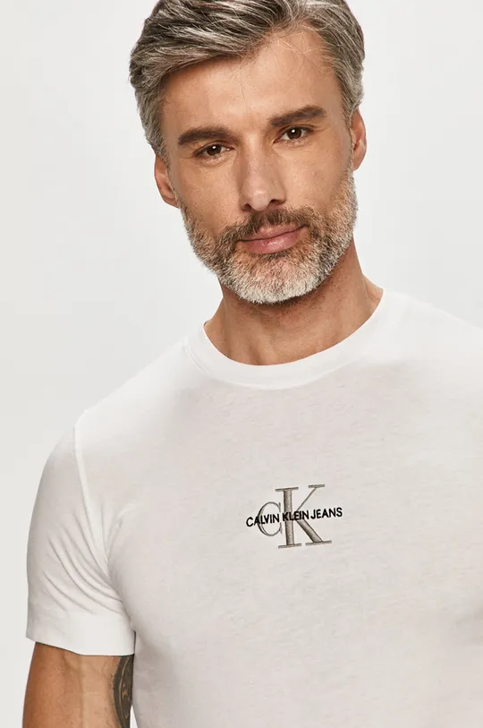 fehér Calvin Klein Jeans - T-shirt Férfi