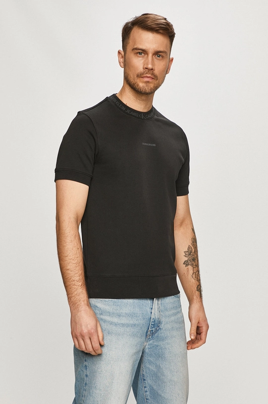 czarny Calvin Klein Jeans - T-shirt J30J318059.4891 Męski