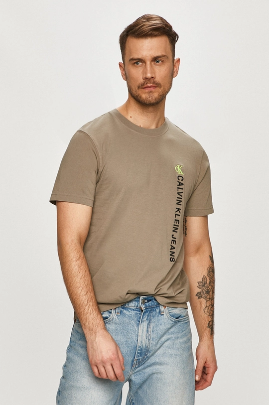 szary Calvin Klein Jeans - T-shirt J30J317286.4891 Męski