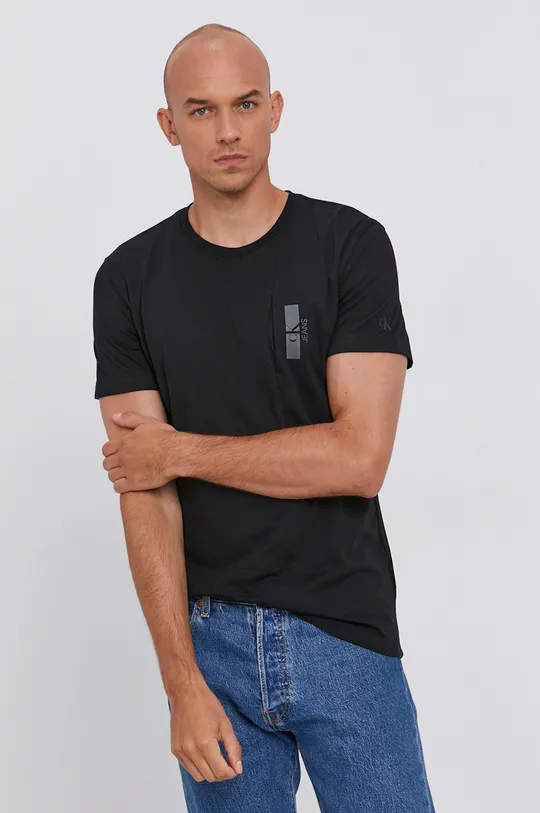 Calvin Klein Jeans T-shirt bawełniany J30J317076.4891 czarny