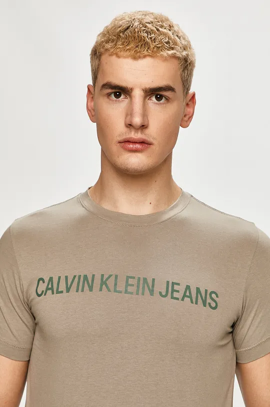 béžová Calvin Klein Jeans - Tričko Pánsky