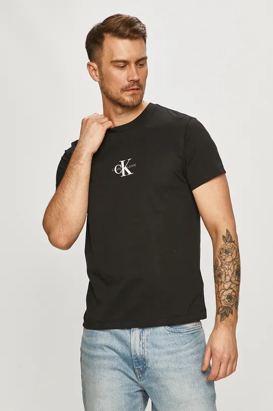 czarny Calvin Klein Jeans - T-shirt J30J314267.4891 Męski